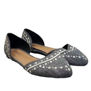 Torrid Women "Like New" Chambray with Studs Flats shoes sz 12 Wide